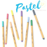 STABILO Point 88 Fineliner Pen 0.4mm 8 Pastel Wallet Set