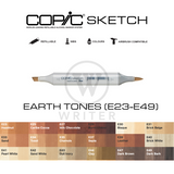 COPIC Sketch Marker EARTH TONES (E23-E49)