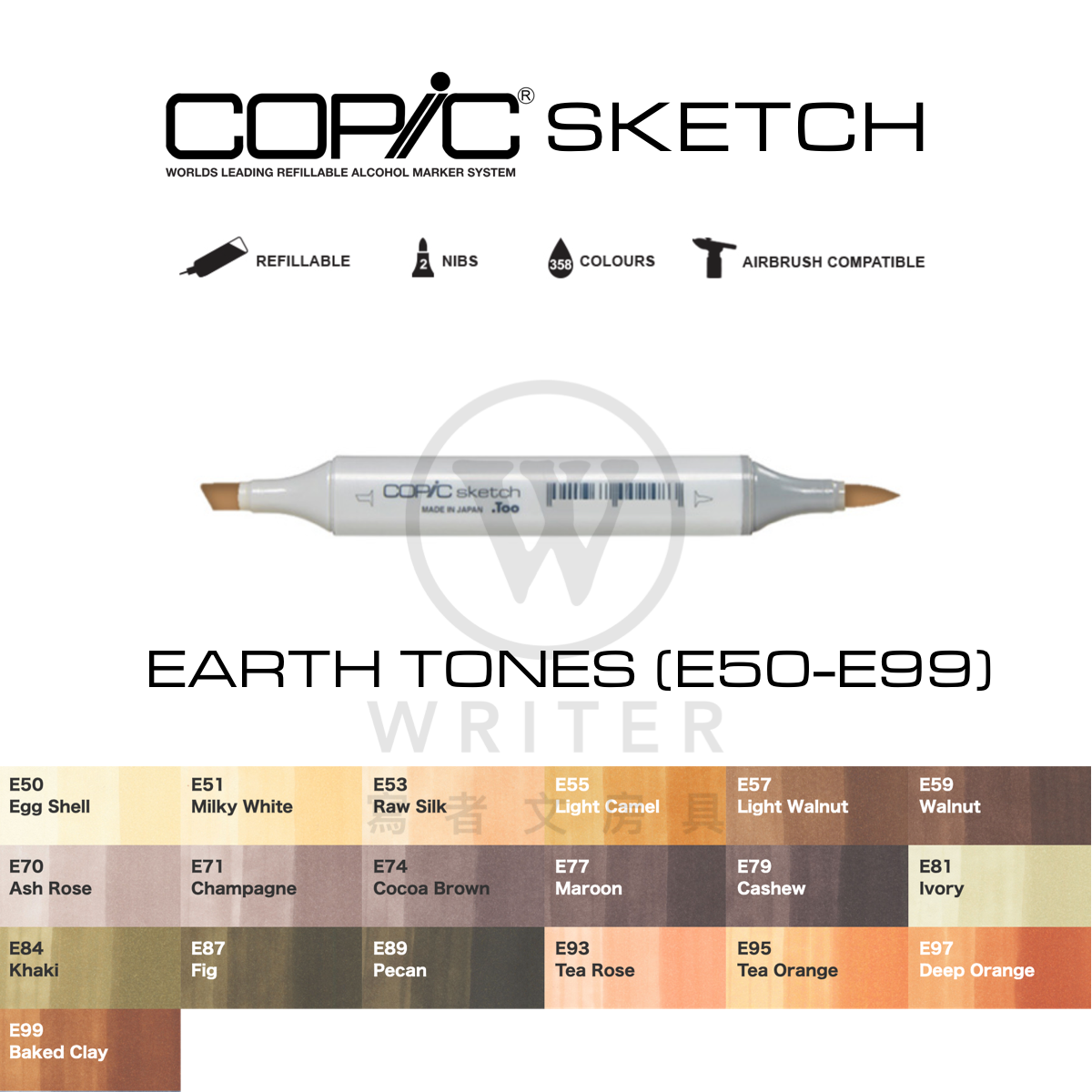 Copic Sketch Markers | R - RV - V - Y Marker Numbers | Swinton's Art Supply