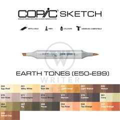 Copic Sketch Markers - Earth Tones (E0000S - E35S) #