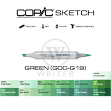 COPIC Sketch Marker GREEN (G00-G19)