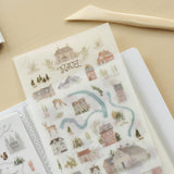 MU Craft Print-On Sticker Storage Book Milk Tea