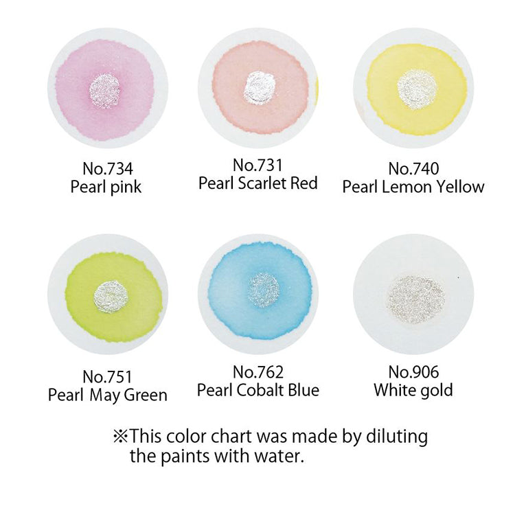 KURETAKE Gansai Tambi Pearl 6 Colors Set