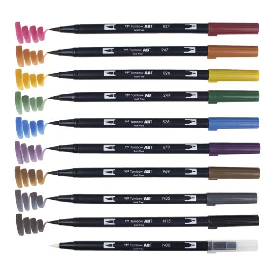 TOMBOW Dual Brush Pen 10Colors Set
